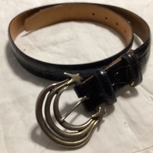 Black Alligator Steve Blinn Wide belt, EUC